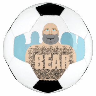 SlipperyJoe's muscular bald bear man stylized cart Soccer Ball