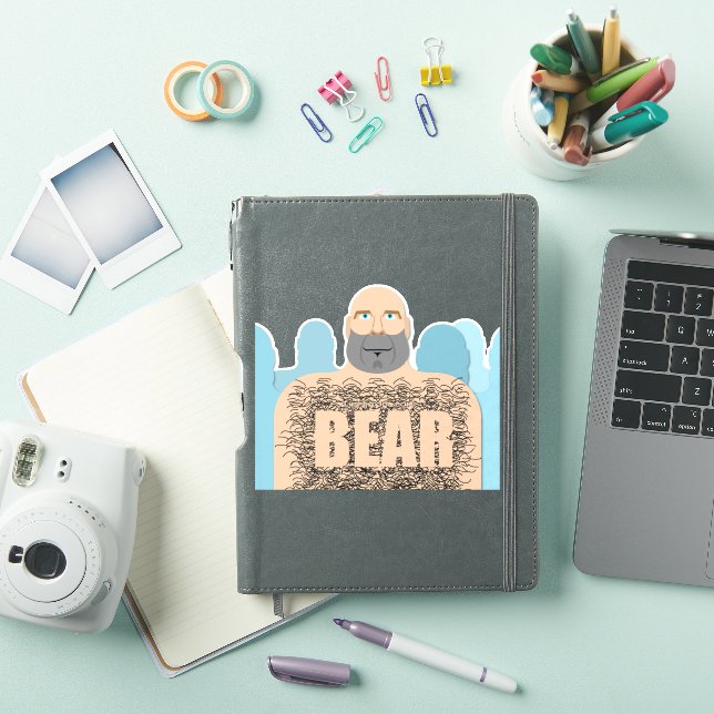 SlipperyJoe's muscular bald bear man stylized cart Sticker (iPad Cover)