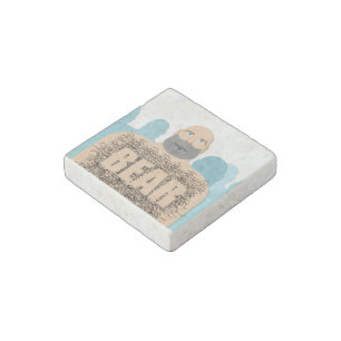 SlipperyJoe's muscular bald bear man stylized cart Stone Magnet