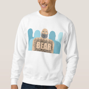 SlipperyJoe's muscular bald bear man stylized cart Sweatshirt