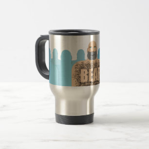 SlipperyJoe's muscular bald bear man stylized cart Travel Mug