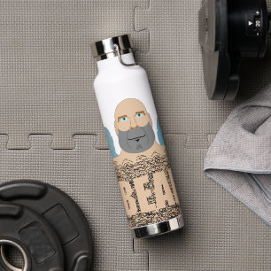 SlipperyJoe's muscular bald bear man stylized cart Water Bottle
