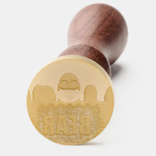 SlipperyJoe's muscular bald bear man stylized cart Wax Seal Stamp