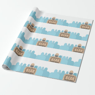 SlipperyJoe's muscular bald bear man stylized cart Wrapping Paper