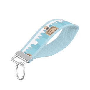 SlipperyJoe's muscular bald bear man stylized cart Wrist Keychain