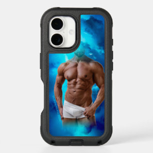 SlipperyJoe's muscular bearded man shirtless sixpa iPhone 16 Case