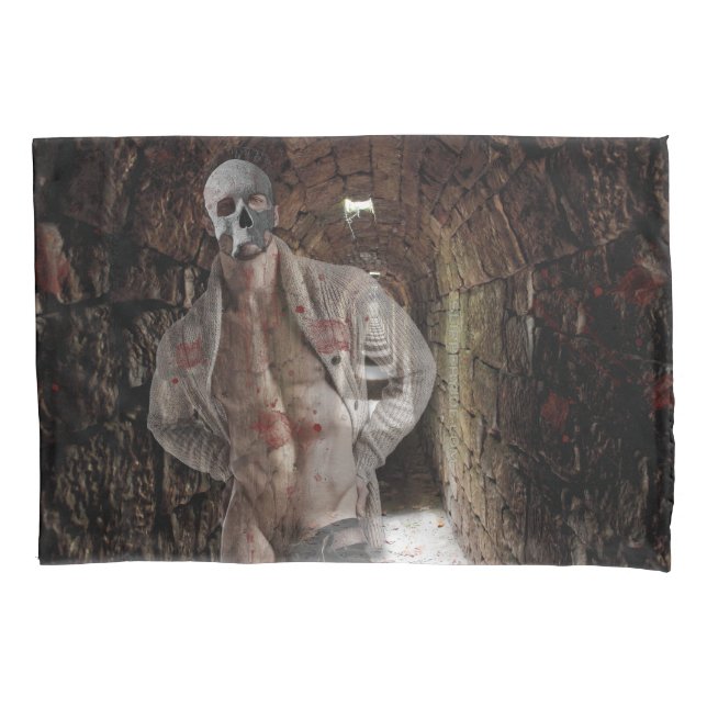SlipperyJoe's muscular ghost stone dimly lit tunne Pillow Case (Front)