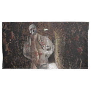 SlipperyJoe's muscular ghost stone dimly lit tunne Pillow Case