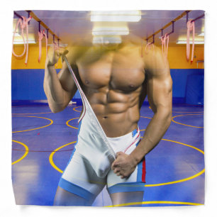 SlipperyJoe's muscular man bulge six-pack gym trai Bandana