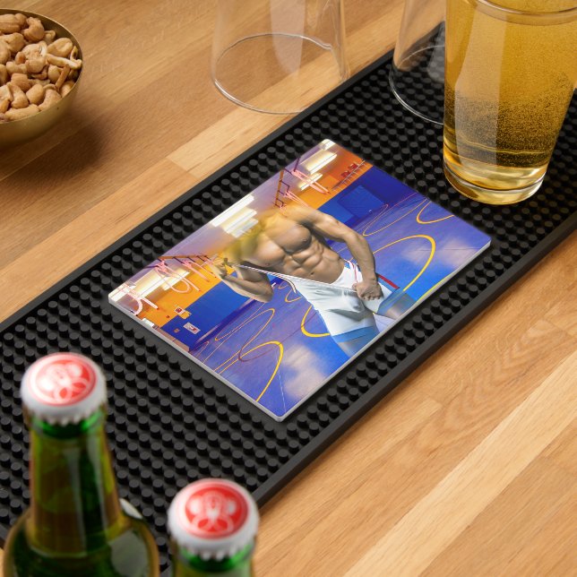 SlipperyJoe's muscular man bulge six-pack gym trai Bar Mat (Insitu (Bar 2))