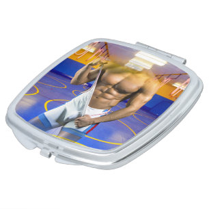 SlipperyJoe's muscular man bulge six-pack gym trai Compact Mirror