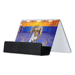 SlipperyJoe's muscular man bulge six-pack gym trai Desk Business Card Holder