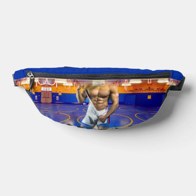 SlipperyJoe's muscular man bulge six-pack gym trai Fanny Pack (Lay Down)