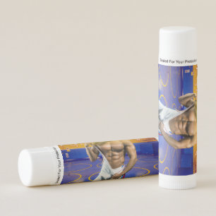 SlipperyJoe's muscular man bulge six-pack gym trai Lip Balm