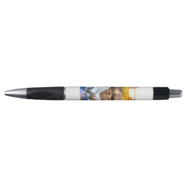SlipperyJoe's muscular man bulge six-pack gym trai Pen (Front)