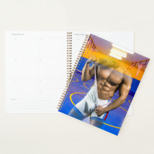SlipperyJoe's muscular man bulge six-pack gym trai Planner