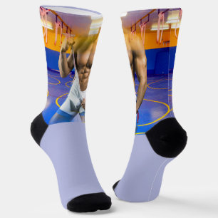 SlipperyJoe's muscular man bulge six-pack gym trai Socks