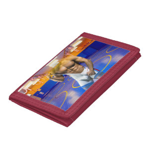 SlipperyJoe's muscular man bulge six-pack gym trai Trifold Wallet