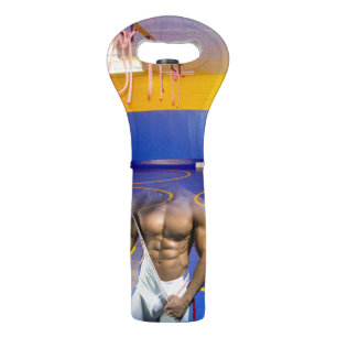 SlipperyJoe's muscular man bulge six-pack gym trai Wine Bag