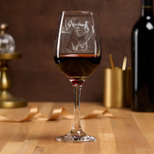 SlipperyJoe's muscular man bulge six-pack gym trai Wine Glass
