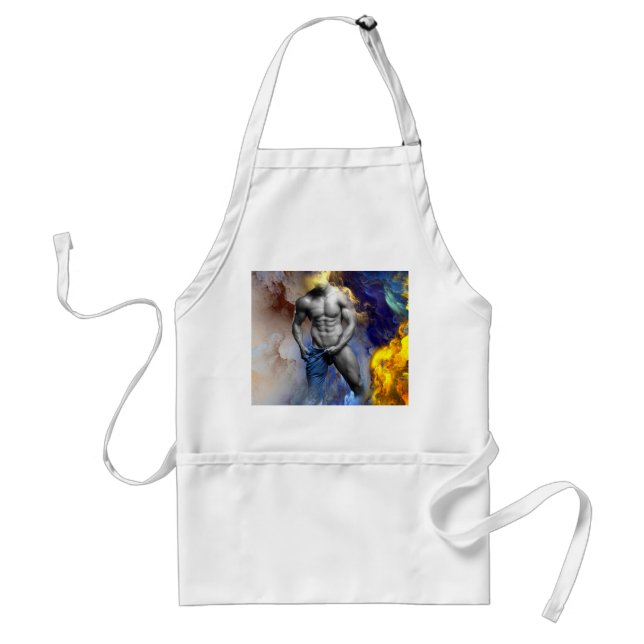SlipperyJoe's muscular man physique steamy shirtle Adult Apron (Front)