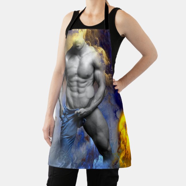 SlipperyJoe's muscular man physique steamy shirtle Apron (Insitu)