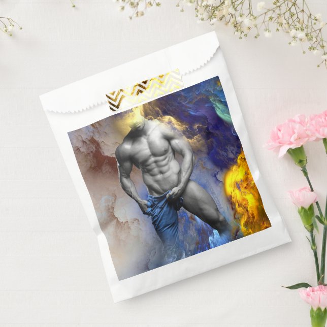 SlipperyJoe's muscular man physique steamy shirtle Favor Bag (Sealed)