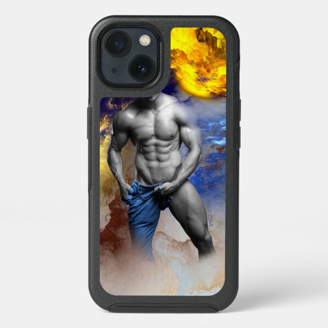 SlipperyJoe's muscular man physique steamy shirtle Otterbox iPhone Case (Back)