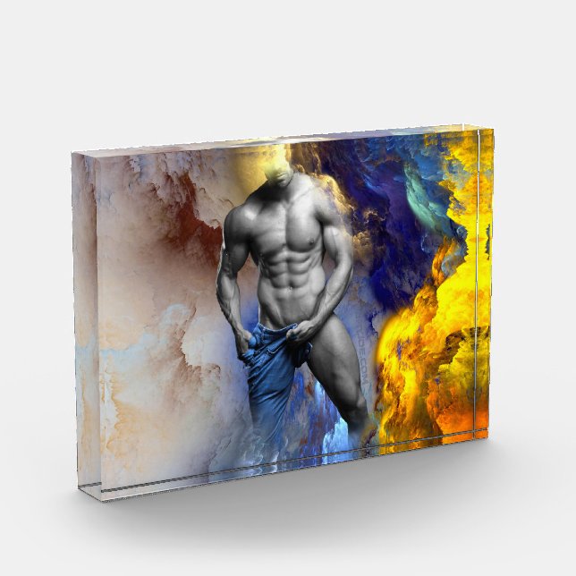 SlipperyJoe's muscular man physique steamy shirtle Photo Block (Left)