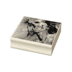 SlipperyJoe's muscular man physique steamy shirtle Rubber Stamp