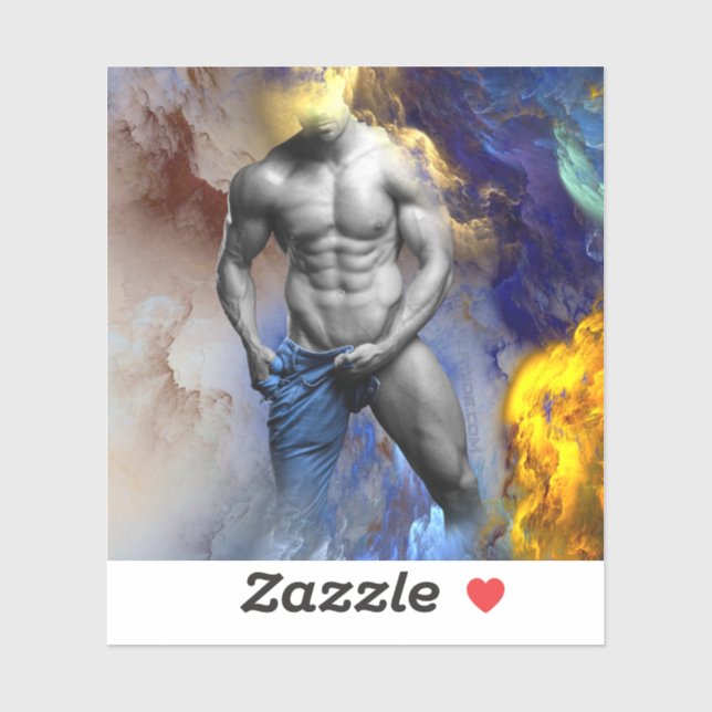 SlipperyJoe's muscular man physique steamy shirtle Sticker (Sheet)