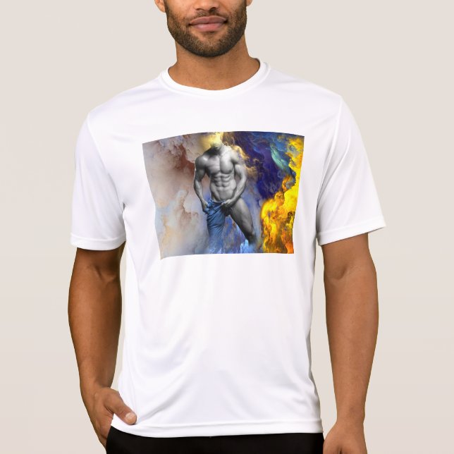 SlipperyJoe's muscular man physique steamy shirtle T-Shirt (Front)
