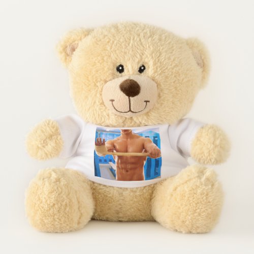 SlipperyJoes muscular man shirtless 6_pack gymnas Teddy Bear