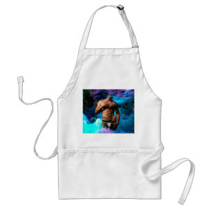SlipperyJoe's muscular man underwear bulge cosmic Adult Apron