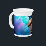 SlipperyJoe's muscular man underwear bulge cosmic  Beverage Pitcher<br><div class="desc">SlipperyJoe's muscular man underwear bulge cosmic fantasy inspired design vibrant nebula-like background purples blues white and teals artistic dreamlike LGBTQIA gifts vivid explosion space gas formations surreal posed almost statuesque quality emerging from galaxy cloud energy otherworldly mixes realism with fantasy overall feel ethereal otherworldly psychedelic surrealism</div>