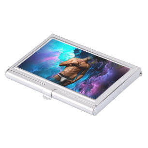 SlipperyJoe's muscular man underwear bulge cosmic Business Card Case