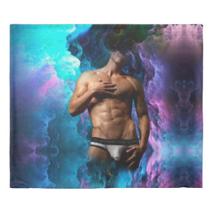 SlipperyJoe's muscular man underwear bulge cosmic  Duvet Cover