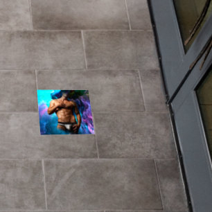 SlipperyJoe's muscular man underwear bulge cosmic  Floor Decals