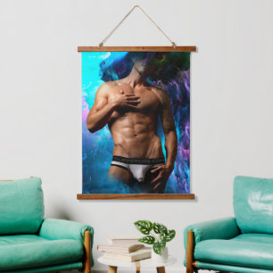 SlipperyJoe's muscular man underwear bulge cosmic Hanging Tapestry