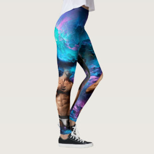 SlipperyJoe's muscular man underwear bulge cosmic Leggings