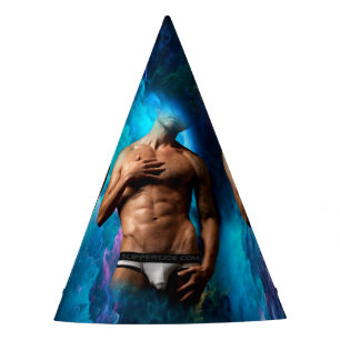 SlipperyJoe's muscular man underwear bulge cosmic Party Hat