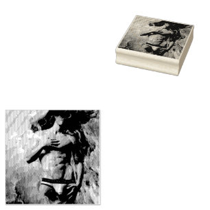 SlipperyJoe's muscular man underwear bulge cosmic Rubber Stamp