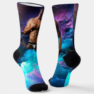 SlipperyJoe's muscular man underwear bulge cosmic  Socks