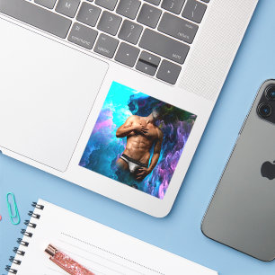 SlipperyJoe's muscular man underwear bulge cosmic Sticker
