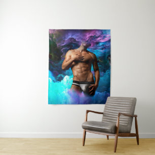 SlipperyJoe's muscular man underwear bulge cosmic Tapestry