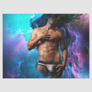 SlipperyJoe's muscular man underwear bulge cosmic Tissue Paper