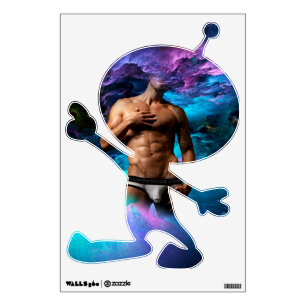 SlipperyJoe's muscular man underwear bulge cosmic  Wall Decal
