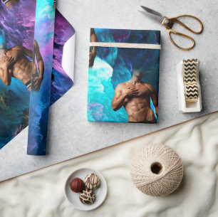 SlipperyJoe's muscular man underwear bulge cosmic  Wrapping Paper