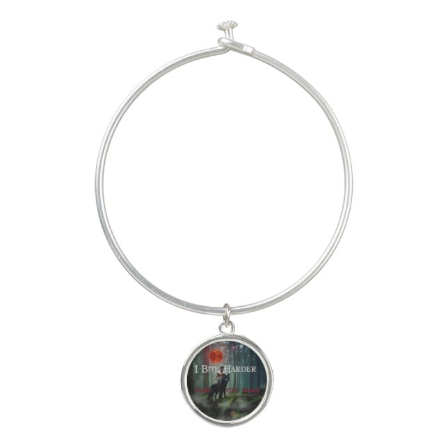 SlipperyJoe's mystical Halloween-style atmosphere  Bangle Bracelet (Front)