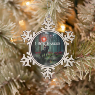 SlipperyJoe's mystical Halloween-style atmosphere Snowflake Pewter Christmas Ornament